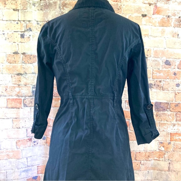 Miss LiLi Trench Coat Midi Black Sz Medium - Picture 8 of 14